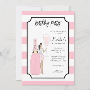 Invitación a la fiesta de cumpleaños - Chica de mo
