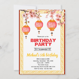 Invitación a la fiesta de cumpleaños china