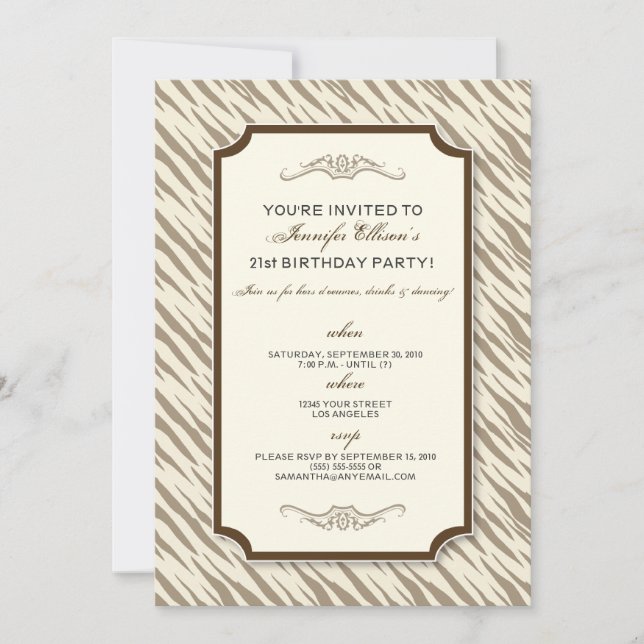 Invitación a la fiesta de cumpleaños (chocolate) (Anverso)