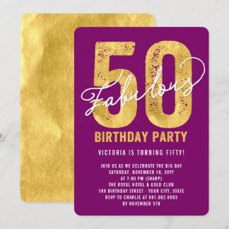 Invitación a la fiesta de cumpleaños cincuenta dor