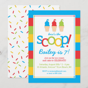 Invitación a la fiesta de cumpleaños colorida de l