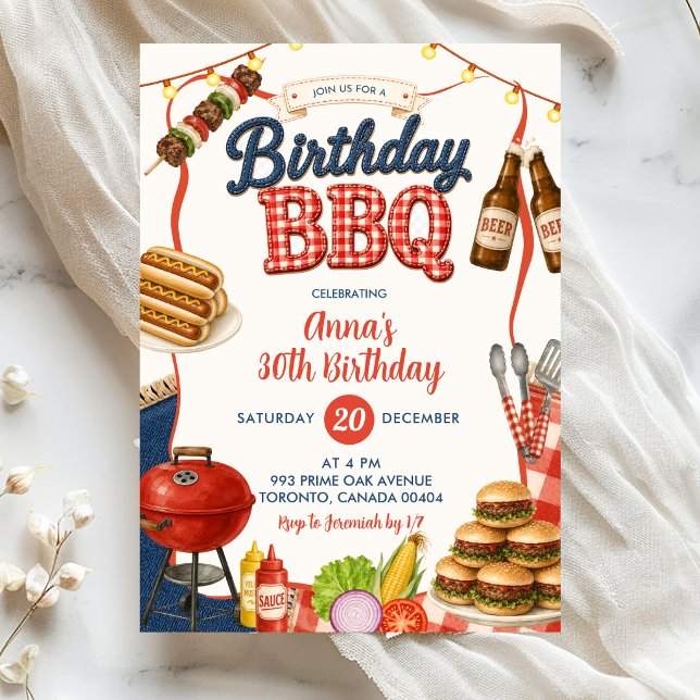 Invitación a la fiesta de cumpleaños con barbacoa  (Subido por el creador)