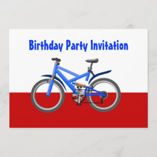 Invitación a la fiesta de cumpleaños con bicicleta
