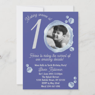 Invitación a la fiesta de cumpleaños con burbujas