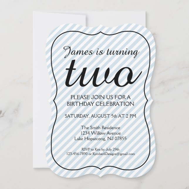 Invitación a la fiesta de cumpleaños con corchetes (Anverso)