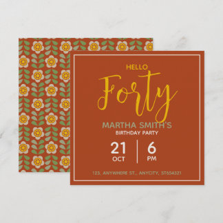 Invitación a la fiesta de cumpleaños con flores | 