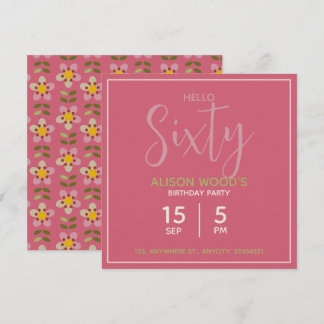 Invitación a la fiesta de cumpleaños con flores | 