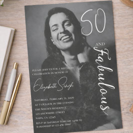 Invitación a la fiesta de cumpleaños con foto de 5