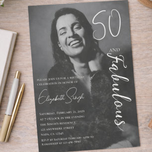 Invitación a la fiesta de cumpleaños con foto de 5