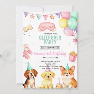 Invitación a la fiesta de cumpleaños con pernocta 