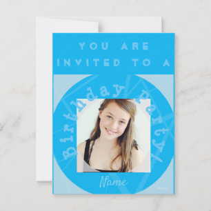 Invitación a la fiesta de cumpleaños con postal fo