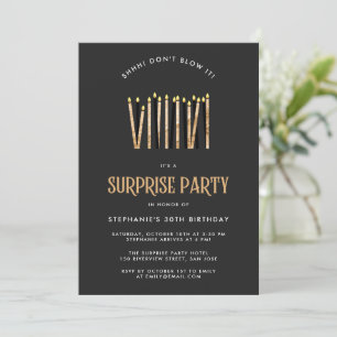 Invitación a la fiesta de cumpleaños con sorpresa 