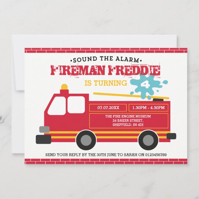 Invitación a la fiesta de cumpleaños con temática  (Anverso)