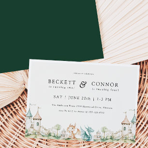 Invitación a la fiesta de cumpleaños conjunta sobr