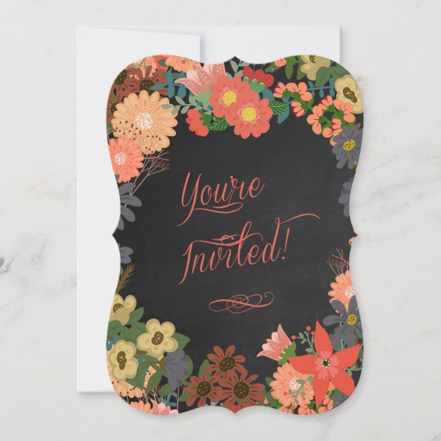 Invitación a la fiesta de cumpleaños, coral, pizar (Anverso)