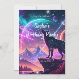 Invitación a la fiesta de cumpleaños cósmica de Wo