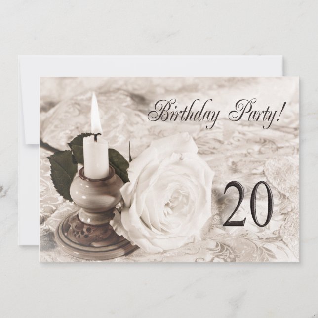 Invitación a la fiesta de cumpleaños de 20 años (Anverso)