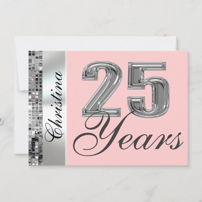 Invitación a la Fiesta de Cumpleaños de 25 Años y  (Anverso)