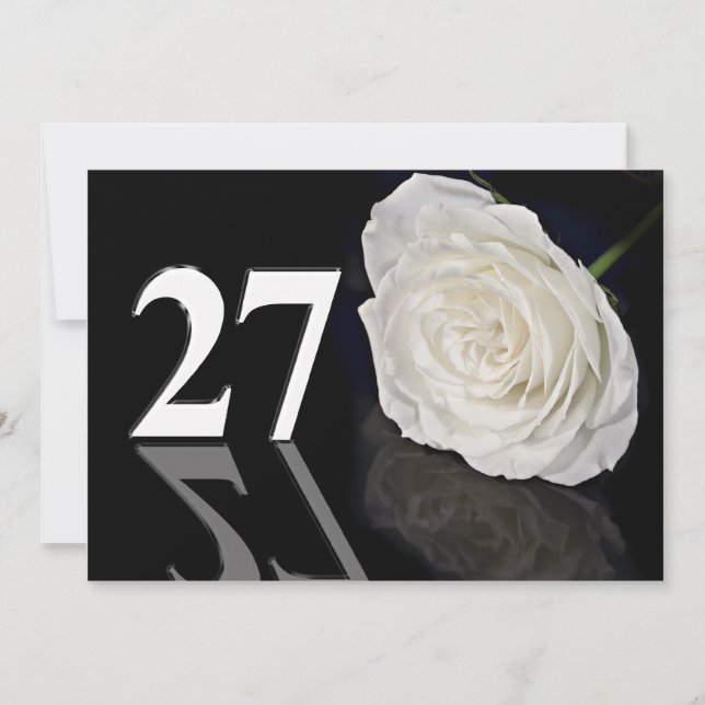 Invitación a la fiesta de cumpleaños de 27 años (Anverso)