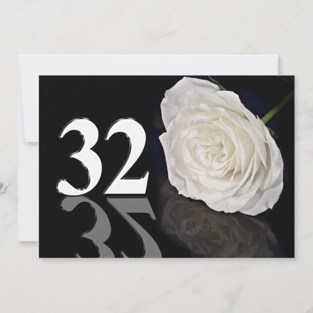 Invitación a la fiesta de cumpleaños de 32 años (Anverso)