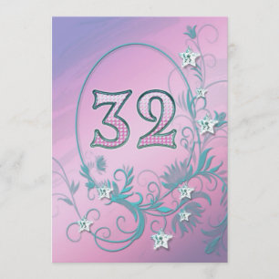 Invitación a la fiesta de cumpleaños de 32 años