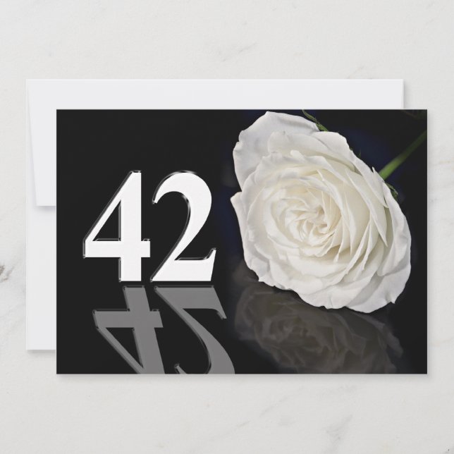 Invitación a la fiesta de cumpleaños de 42 años (Anverso)