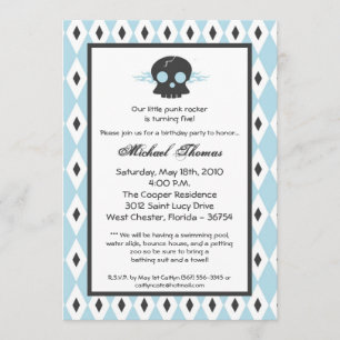 Invitación a la fiesta de cumpleaños de 5x7 con el