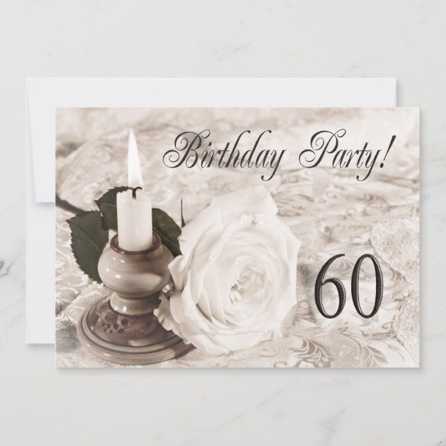 Invitación a la fiesta de cumpleaños de 60 años (Anverso)