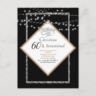 Invitación a la fiesta de cumpleaños de 60 y LIght