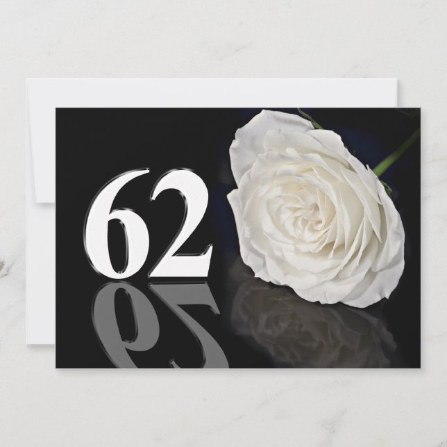 Invitación a la fiesta de cumpleaños de 62 años (Anverso)