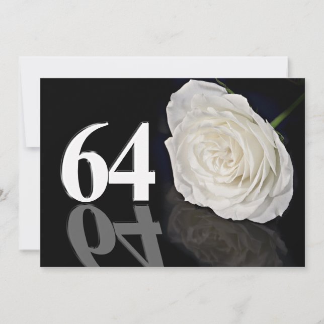 Invitación a la fiesta de cumpleaños de 64 años (Anverso)