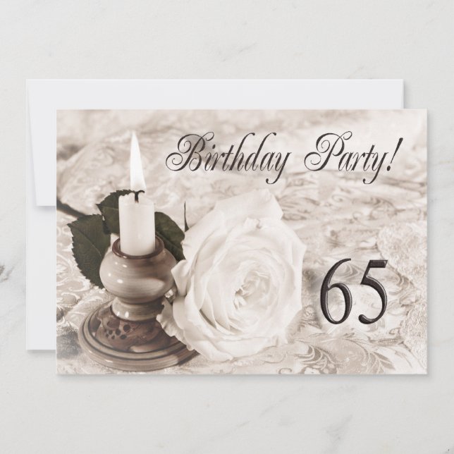 Invitación a la fiesta de cumpleaños de 65 años (Anverso)