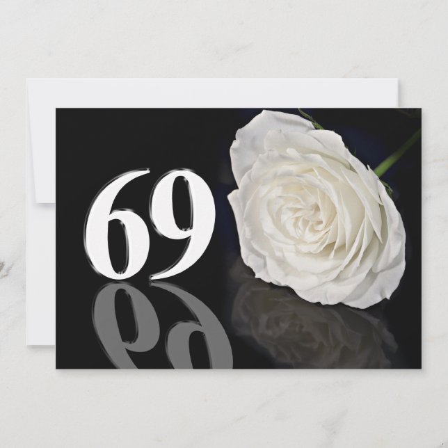 Invitación a la fiesta de cumpleaños de 69 años (Anverso)
