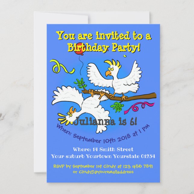 Invitación a la fiesta de cumpleaños de 6 años (Anverso)