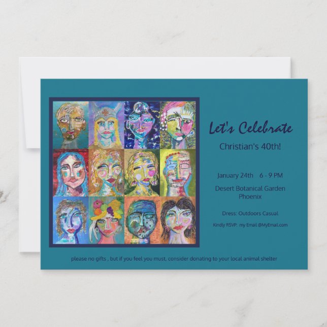 Invitación a la fiesta de cumpleaños de adultos (Anverso)