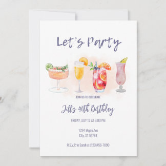 Invitación a la fiesta de cumpleaños de adultos