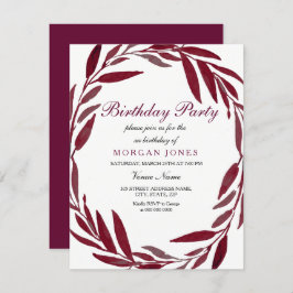 Invitación a la fiesta de cumpleaños de adultos de