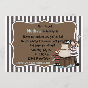 Invitación a la fiesta de cumpleaños de Ahoy Matey