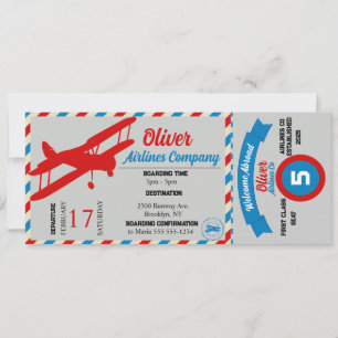 Invitación a la fiesta de cumpleaños de Airplane T