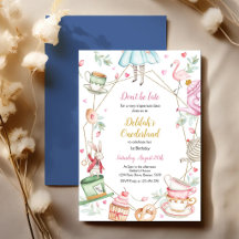 Invitación a la fiesta de cumpleaños de Alicia en 
