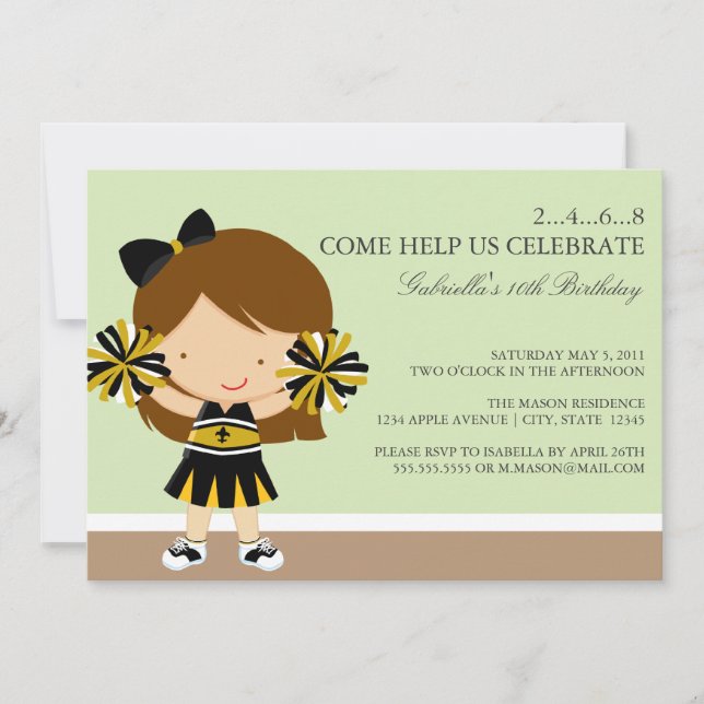 Invitación a la fiesta de cumpleaños de animador n (Anverso)