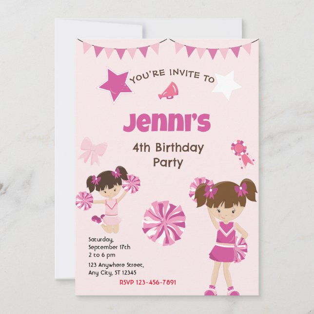 Invitación a la fiesta de cumpleaños de animadores (Anverso)