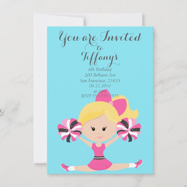 Invitación a la fiesta de cumpleaños de animadores (Anverso)