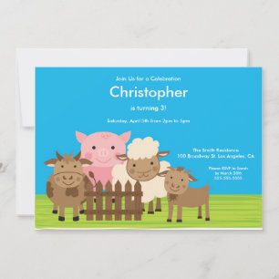 Invitación a la fiesta de cumpleaños de animales d