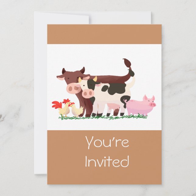 Invitación a la fiesta de cumpleaños de animales d (Anverso)
