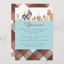 Invitación a la fiesta de cumpleaños de animales d