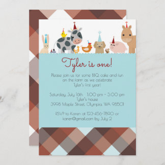 Invitación a la fiesta de cumpleaños de animales d