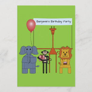Invitación a la fiesta de cumpleaños de animales d