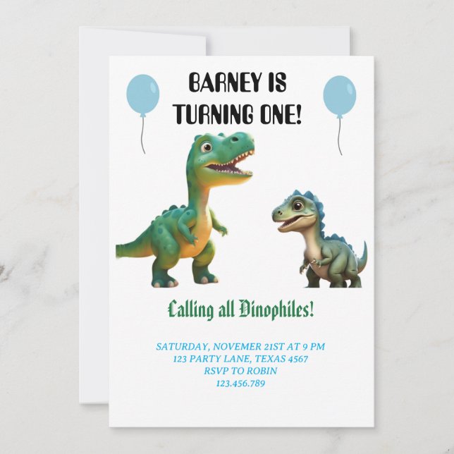 Invitación a la fiesta de cumpleaños de animales d (Anverso)