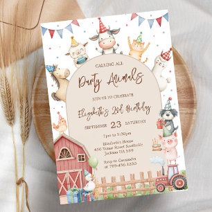 Invitación a la fiesta de cumpleaños de animales d